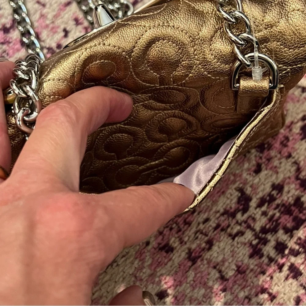 NWT Coach Madison Metallic Leather Small Bag
